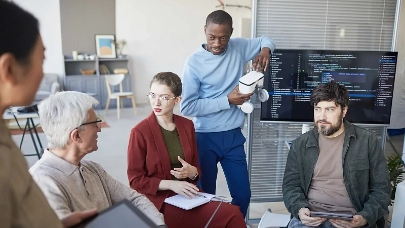 Hiring team interviewing a technical candidate